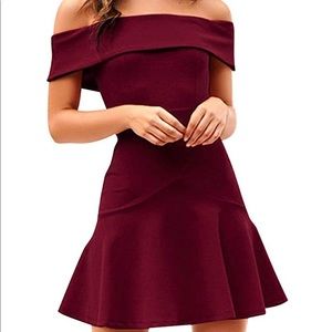 Off the shoulders red dress